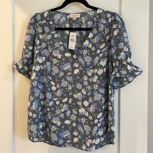 LOFT floral blouse size XS runs big